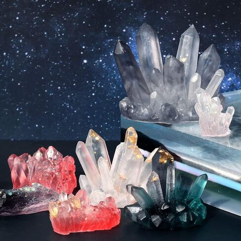 Crystal Cluster Molds, Quartz Rock Resin Mould Epoxy Resin Casting Mold for Candles,Gems,Tray Decoration Home Decoration (4) in Saudi Arabia