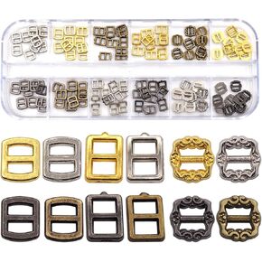 YouMeizer120 PCS Mini Tri-Glide Buckles/Hardware Clasp Belp Hackers للملابس المصغرة المصنوعة يدويًا (4 ألوان مختلطة ، 3 مم/0.12 ")