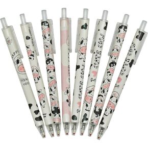 Maydahui 42 PCS Cute Milk Cow Gel Pen Cartoon Animal Pens Retractable Priting Pen Black Ink for Office Stationery School Office Supply