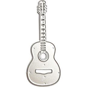 Silver Guitar Metal Cutting Dies Scrapbooking Stencil Die Cuts Card Embossing DIY Photo Album Template Mold Decoration Craft Metal Die Cuts for Card Making Scrapbooking and Stamping