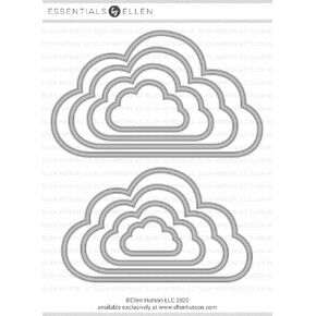 Clouds, Essentials by Ellen Designer Die cuts, Layering Stackable Nesting Panels Matting Shape Cutting Dies. DIY die cuts for Card Making and Scrapbooking