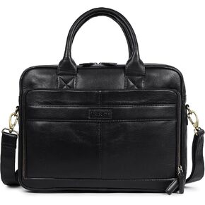 Leather Laptop Bag for Men and Women Briefcase Satchel Shoulder Messenger Bags for Office Work, Travel Bag 16 - inch