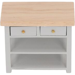 Miniature Bathroom Cabinet, Mini Cabinet Model Birch Wood Vintage Exquisite Simple Multifunctional DIY Mini Furniture for 112 Doll House Binocular Kitchen Toys(Grey¡ê?