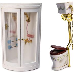 Dollhouse Down Room Miniature and Bathrate Miniature Evalet Furniture Accessories Vintage British Victorian Porcorain Porcelain Mini House Scener