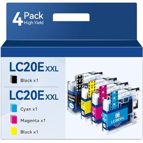 LC20E XXL الحبر الفائق عالية العلب متوافق مع خراطيش حبر الأخ LC20E للأخ MFC-J985DW حبر حبر MFC-J775DW MFC-J775DW XL PRINTER