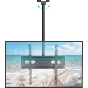 Ceiling TV Mount for 26-65 inch Flat Screen Displays, Hanging Ceiling Adjustable Bracket Fits Most LCD LED OLED TVs, Full Motion TV Ceiling Mount Holds up to 110lbs, Max VESA 400x400mm