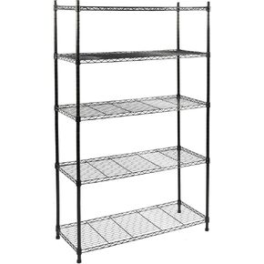 Elevon 4-Shelf Adjustable, Heavy Duty Storage Shelving Unit (350 lbs Loading Capacity per Shelf), Steel Organizer Wire Rack, Black (35" L x 13.4" W x 48.2" H)