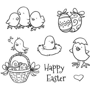 مرحبًا بكم في Home Home 1pc Happy Easter Little Egge Eggs Rubber Rubber Clear لتصنيع البطاقات وصنع السكر.