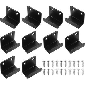 uxcell 10 Pcs Stainless Steel Tile Hanger, Tile Display Wall Hanger Mounting Bracket Wall Mounted Hook Fastener Bracket for Mirrors Picture Frames, Black (Inner Width 15mm)