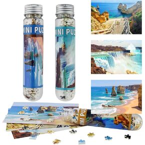 ألغاز بانوراما صغيرة للبالغين Moraine Lake Mini Buzzles 150 قطع الألغاز الصغيرة الصغيرة قطعة صغيرة تحدي ألعاب ألغاز سفر صعبة الألعاب 6 × 4 بوصة 3 عبوات