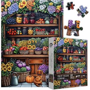 Flower Puzzles for Adults 1000 Pieces, Colorful Vegetable Fruits Puzzles, Sunflower Floral Green Plant Jigsaw Puzzle Dogs, Impossible Hard Difficult Challenging Puzzles for Adults
