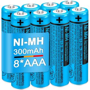 8 حزمة BK-30AAABU NI-MH AAA بطاريات قابلة للشحن 1.2V 300MAH للهواتف اللاسلكية باناسونيك ، والضوابط عن بُعد ، والإلكترونيات