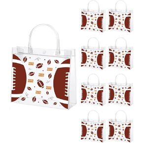 LIOBELON 24 قطعة حقيبة هدايا CLEAR PVC PVC مع مقابض شفافة للكرة اللينة ، حقائب Goodie 7.9 × 7.9 × 3.1ENCH Sports Party Form For Birthday Holiday Sports Team (لعبة البيسبول)
