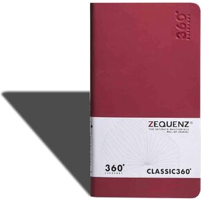 سلسلة كلاسيكية Zequenz Classic 360 كل يوم ، الحجم: متوسط ​​، اللون: أحمر ، ورق: مخطط ، كل يوم ، مخطط أسبوعي وشهري ، مذكرات ، غطاء غير مؤرخ ، ناعم ، ملزمة ناعم ، B6 نحيف ، 4 "× 7" ، 100 ورقة / 200 صفحة