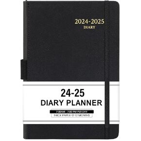2024-2025 Appointment Book & Planner - Jul 2024 - Jun 2025, Daily Hourly, 5.75" X 8.25", 60-Minute Interval, Faux Soft Leather Cover, Premium Paper, Academic, Pen Holder, Inner Pocket