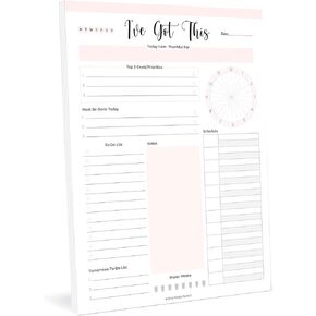 Daily Planning Pad, To-Do List Notepads with Daily Checklist and Clock for Time Management | Priority To-Do Checkbox & Notes | Work Calendar, Organizer, Scheduler of Goals, Tasks, and Ideas | ‘I’ve Got This’ – 8.5" x 11" | 50 Sheets
