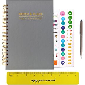 7" x 10" Daily Planner, Notebook With Hourly Schedule，Weekly and Monthly Planner Spiral Bound,Weekly To Do List Notebook with Goal & Habit Tracker Organizer in Kuwait