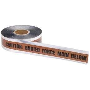 Mutual 17774 Polyethylene Underground Electric Line Detectable Marking Tape, 1000' Length x 2" Width, Red