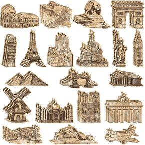 60 Pieces Vintage Travel Cutouts Around The World Cutouts Travel Themed Party Decorations Adventure Awaits Bulletin Board Decor 7 Wonders of The World Decor for School Bulletin Board