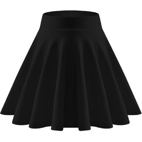 Girls Skirt School Uniform Skirts for Girls Casual Mini Flare Plain Pleated Stretch Waist Skater Skirt Rose-Red-Size12-13Y