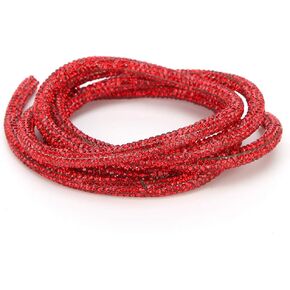 Jeanoko Rubber خرطوم ستة أنماط مثقاب حفر المياه راين راتنج راتنج راتينج بريق وحبل الحبل فساتين الزفاف ملحقات زي (أحمر)