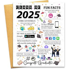 بطاقات التخرج 2025 فئة بطاقات دعوات مغلف مضحكة من 2025 خريجين هدية ، ومدرسة ثانوية والاحتفال بالجامعة الابنة.