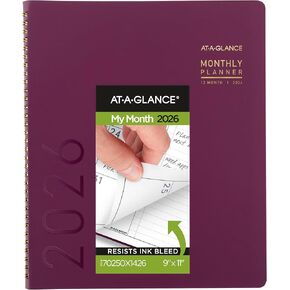 At-A-Glance 2026 Planner ، Monthly ، 9 "× 11" ، الكرز الكبير ، المعاصر ، المكسر (70250 × 1426)