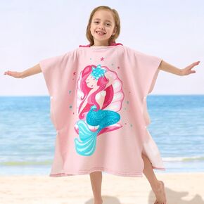 PINNKKU 3D Unicorn Hooded Towel, Ultrasoft & Absorbent Bath Towel for Babies, Infant, Toddler and Kids, Beach Poncho Towels, Gifts for Girl 28" x 55" (Pink) in Kuwait