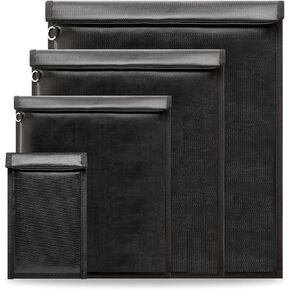 Faraday Bags, Large Faraday Cage, Anti-Tracking Faraday Bag for Tablets, Phones and Car Keys, Signal Blocker EMP Bag, Fireproof & Waterproof Faraday Key Fob Protector (4 Pack)