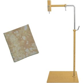 Needlework Stand Gold Cross Stitch set - Lowery Orla Embroidery Floor Stand with Marigold Hand Dyed Aida 18 Count Cross-Stitch Fabric