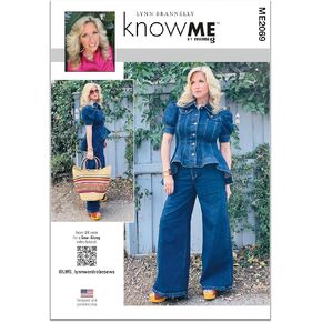 ME2069Y5 Misses' Denim Top and Pants Sewing Pattern Packet by Lynn Brannell, Design Code ME2069, Sizes 18-20-22-24-26