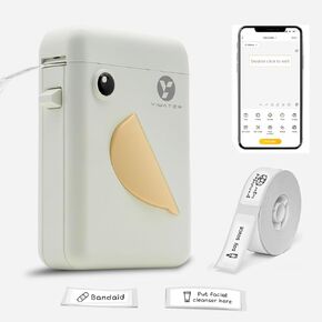 Bluetooth Label Printer, Label Maker Machine with Tape, Wireless Mini Portable Printer, Applicable in Multiple scenarios, for Home Office, Compatible with iPhone/Android