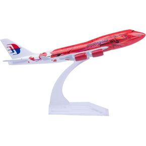 طائرة طراز 1: 400 مقياس النموذج Malaysia B747 طراز طراز Die-Cast Airplanes للهدية والجمع (أحمر
