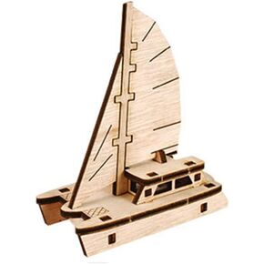 Desktop Wooden Model Kit Run! Catamaran sailboat / YG861-24