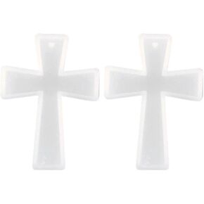 قوالب راتنج السيليكون المتقاطع ، 2pcs كروس قلادة الراتنج الإبوكسي القالب الصلبان صب لعيد الفصح سحر المجوهر