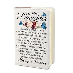 Pliti لابنتي دفتر مجلة Inspirational Journal من Mom Dad Dady Greating Gift Proure Hight Hight (لابنتي أغلقت JN)