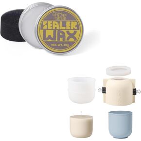 أوعية شمعة مستديرة من Boowan Nicole مع قالب السيليكون مع 9 أوقية شمعة شمع معجون مع Carnauba و Beeswax