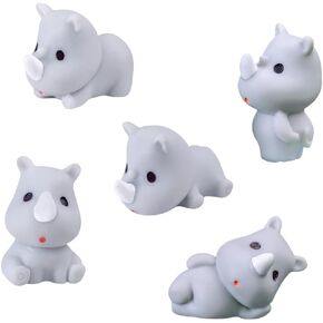 MAOMIA 10 PCS CUTE RINOCEROS Figure Animal Toys Toy Cake Topper ، Micro Landscape Decor