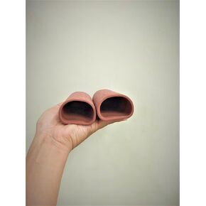 2 pc Oval-Shaped Fish cave,Hide Away Caves for Plecos, (Dark Red-Size M)