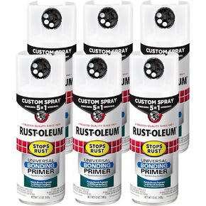 Rust-Oleum 384761 يوقف Rust Custom Custom Rach 5-in-1 رذاذ التمهيدي العالمي ، 12 أونصة ، رمادي مسطح