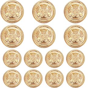 14pcs أزرار السترة الذهب الذهب الزنك الذهب - 8x18mm و 6x23mm - أزرار السترة بدلة الرجال