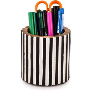 EDHAS Pencil Holders Acacia Wood Round Pen/Pencil Holder For Desk Cute Stand Line Pencil Holder Multi Use Holder for Home Office DIY (4" x 4" x 4")