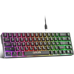 CHONCHOW 60% Wireless Gaming Keyboard and Mouse Combo,RGB Backlit Rechargeable LED Light Up Keyboard Ergonomic Wireless Mouse,Wireless Gaming Mouse and Keyboard for Xbox PS4 PS5 PC Laptop -Black