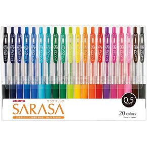 Zebra Gel Ploint Pen Sarasa Clip 0.5 JJ15-20CA 20 Color Set