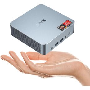Gaming Mini PC Windows 11 Pro AMD Ryzen R5 6600H (Equivalent to i7-11800H), 16+512GB DDR5 Small Computers Dual LAN,Micro Desktop Computers Support 4K Dual Display 4X USB 3.2 WiFi6 Bluetooth 5.2