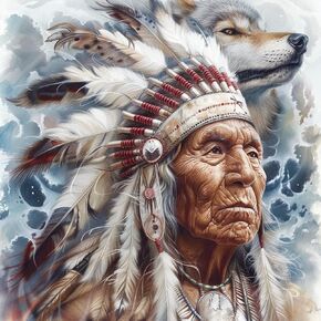 American American Indian Old Old Man 5d Diamond Art Painting by Number Kits for البالغين DIY Paint مع حفر كاملة مستديرة للأحجار الكريمة الفنية لديكور الجدار المنزل 13.8x13.8in (1)