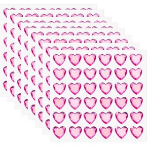 Meccanixity 288 PCS Heart Rhinestone 10mm ملصقات الأحجار الكريمة اللاصقة لملصقات المجوهرات لصنع المجوهرات ، وماكياج عيد الحب ، وحرف DIY ، والأحمر