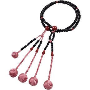 حبات الصلاة البوذية UMT Nichiren Juzu للنساء العليا البلاستيك العقيق PC Red Coral و Coral Pink المنسوجة