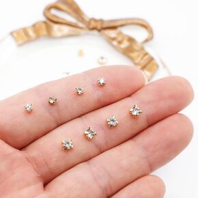 3 مم/0.12 "" ، 4 مم/0.16 "" Super Tiny Sew على أحجار الراين الزجاجية ، زخرفة فستان دمية ، أحجار راين زجاجية دمية صغيرة ، ألوان ذهبية ، لوازم خياطة الدمية (10pcs)