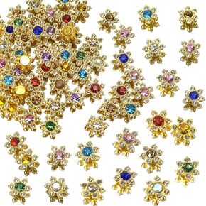 misscrafts 100 pcs 13mm زهرة الزجاج الكريستال وحشي أحجار الراين flatback flat